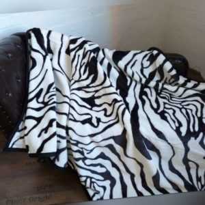 Kuscheldecke Tagesdecke Wohndecke Decke Plaid Felldesign Zebra