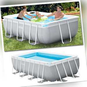 Intex Komplettset Prism Frame Swimming Pool + Filterpumpe + Leiter Schwimmbecken