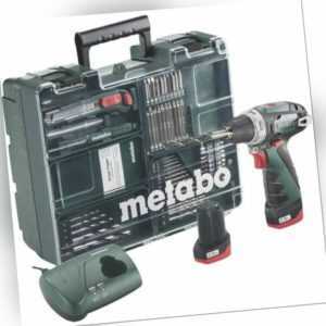 Metabo 10,8V Akku Bohrschrauber PowerMaxx BS | 2x Akku 2,0Ah inkl, Werkzeugkoffe