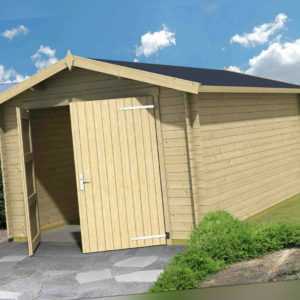 Garage ca. 350x530 cm Gartenhaus Gerätehaus Blockhaus Holzhaus Holzgarage Holz