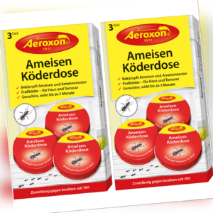 Aeroxon Ameisengift Ameisenköder Ameisen-Köderdosen 6x Ameisenschutz