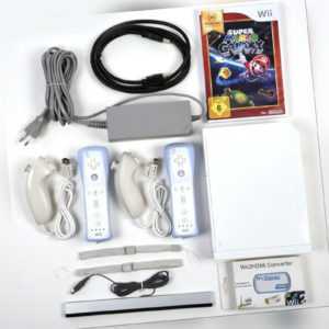 Original Nintendo Wii Konsole 2x Remote Nunchuk Super Mario Galaxy HDMI