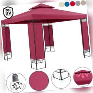 Pavillon Gartenzelt Gartenpavillon Lorca 3x3m Metall Wasserabweisend Luxus