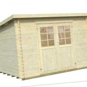 28 mm Gartenhaus Mary 2 / Lyon 1 Gerätehaus Schuppen Blockhaus ca. 320 x 220 cm