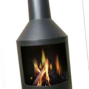 Terrassenkamin + Schornstein Gartenkamin Metall Holz Feuerstelle Standkamin