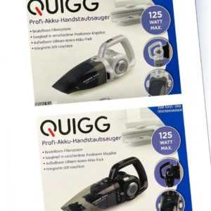QUIGG Profi Akku Handstaubsauger Staubsauger LED 125 Watt Nass u. Trockensauger