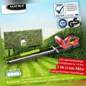 Matrix BHT 20-55 Akku Heckenschere 20 V incl. Akku + Ladegerät Heckentrimmer