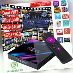 H96 MAX Android 10.0 OS Keyboard 5G WiFi BT TV BOX USB3.0 H.265 UHD Media Player