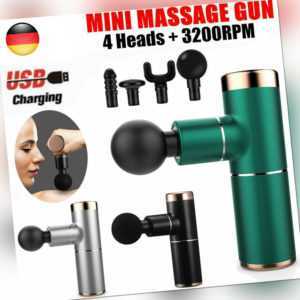Electric Massage Gun Massagepistole Massager Muscle Massagegerät+4 Köpfe Tragbar