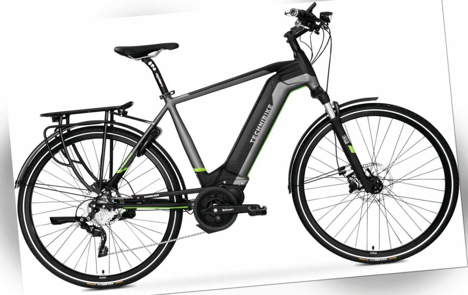 28 Zoll E-Bike TechniBike Trekking Elektro Fahrrad Herren Pedelec Conti 600Wh M