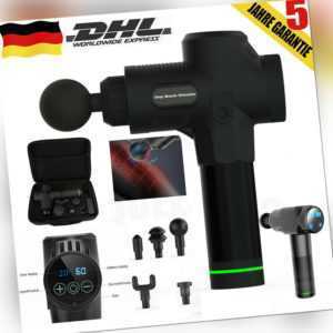 Elektrische Massagegeräte Schwarz 5 Köpfe Muskel Massagepistole Mit LCD-Anzeig