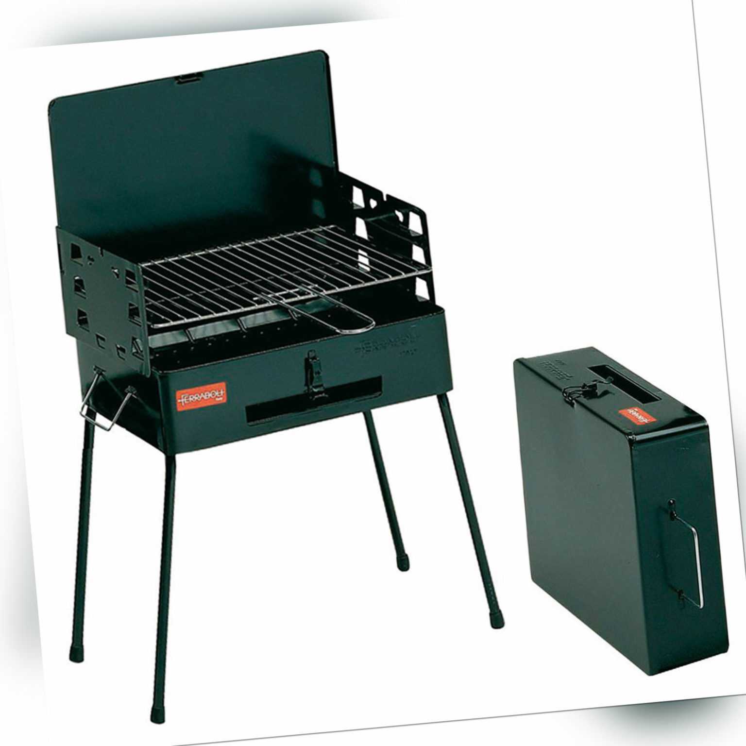 FERRABOLI Koffergrill -Camping Grill Holzkohlegrill Klappgrill Outdoor Faltgrill