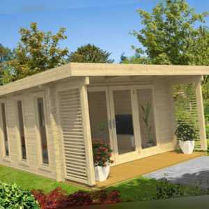 70 mm Ferienhaus Exeter 1 Blockhaus ca 544 x 410 cm Holzhaus Gartenhaus Holz