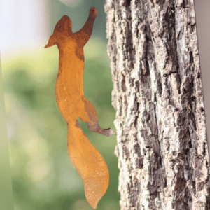 Eichhörnchen Baumstecker Edelrost | Gartendeko aus Metall | 35 cm | Rost Figur