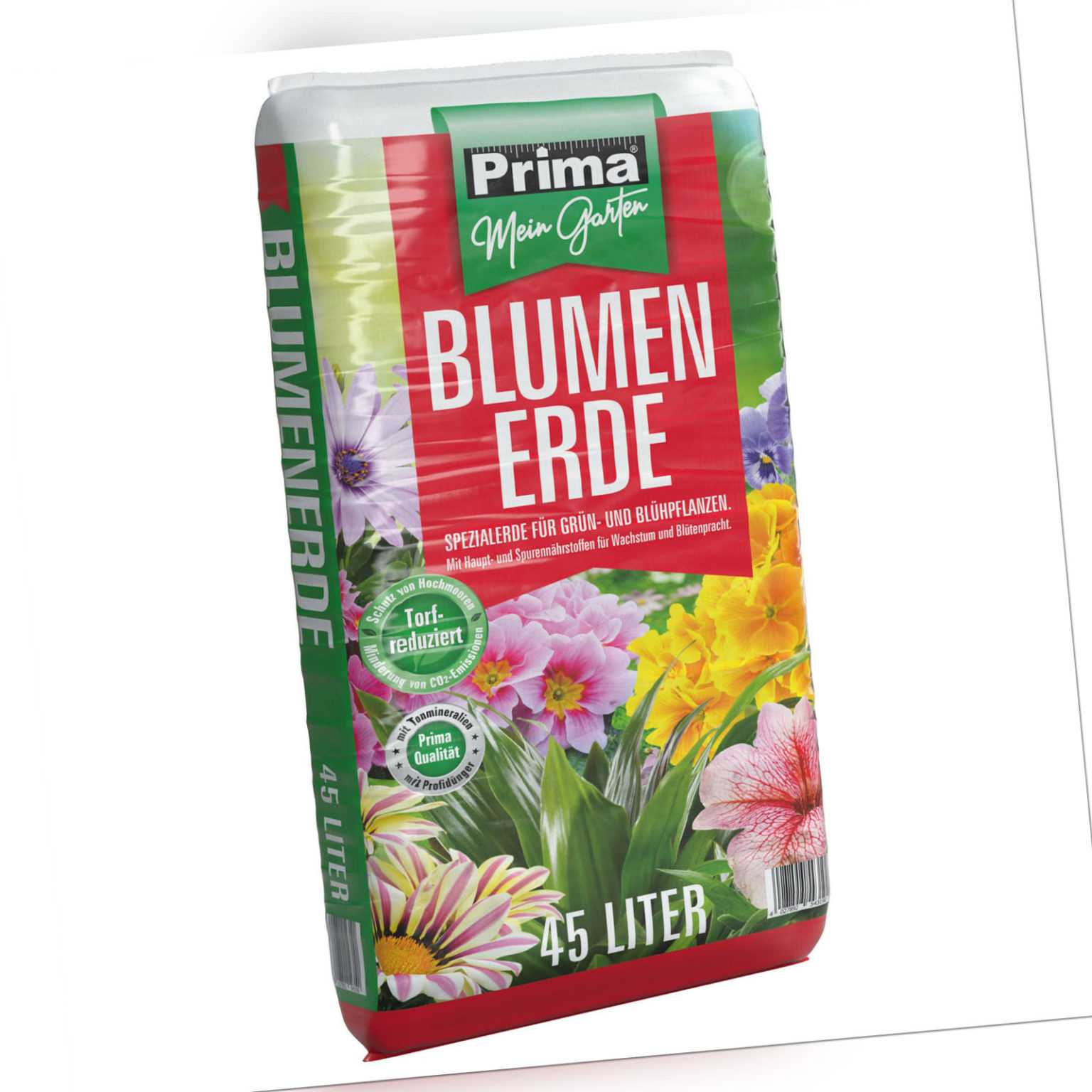 Blumenerde Gartenerde Torfreduziert 45l Grünpflanzen Blühpflanzen Pflanzerde