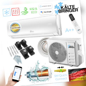 Kältebringer Split Klimaanlage Quick Connect Inverter 12000BTU Klima  3,4kW WLAN