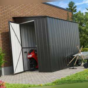 Globel Pultdach Wand-Gerätehaus LeanTo, 2 Großen, 2,46qm-3,37qm, anthrazit