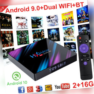 H96 MAX Android 10.0 2+16G Smart TV BOX Dual WLAN BT Quad Core 4K UHD Film USB