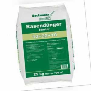 25kg Rasendünger Starter Rollrasen Dünger 12+22+10 für Zierrasen Sport Beckmann