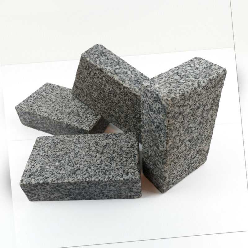 9er Set Granit Pflastersteine Pflasterklinker 5x18x10 cm