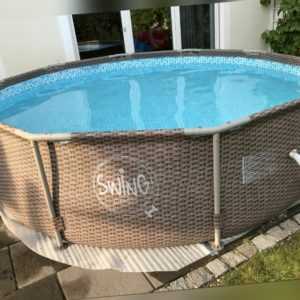 Frame Pool Swimming Pool 305x76cm Schwimmbecken Stahlrohrbecken RATTAN