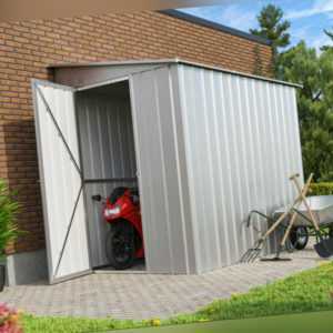 Globel Pultdach Wand-Gerätehaus LeanTo, 2 Großen, 2,46qm-3,37qm, silber metallic
