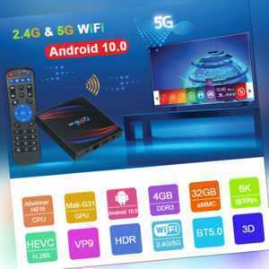 Q96HERO Android 10.0 TV-Box 6K H616 Quad-Core 4GB+32GB 2,4G 5G WiFi BT 5.0