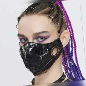 DEVIL FASHION Lack Maske Fashion Fishnet Nieten Unisex GOTHIC CYBER CKUBWEAR