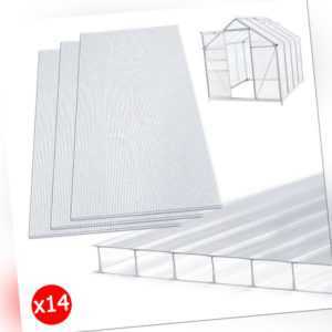 14x Doppelstegplatten Hohlkammerstegplatte 4mm Polycarbonat Gewächshausplatte DE