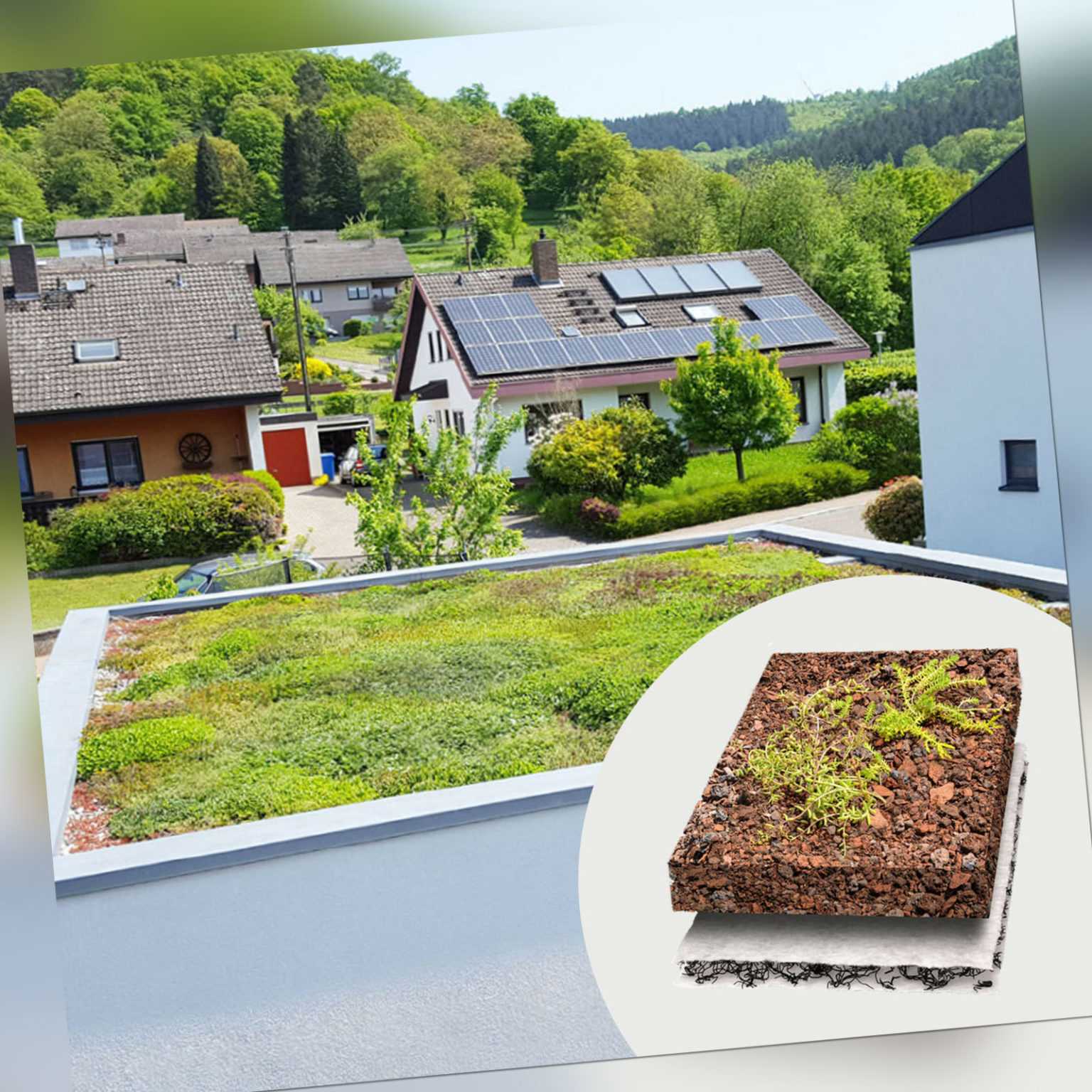 Gründach Gründachpaket Dachbegrünung Flachdach Carport Sedumpflanzen Frachtfrei