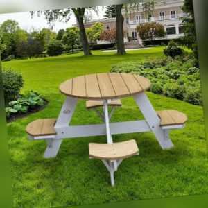 Kinder-Picknick-Sitzgruppe UFO Rund natur 4 Kinder AXI FSC Holz 120x120x56cm