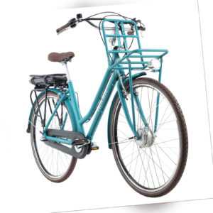 E-City Bike 28'' Cantaloupe E-Bike Blau 3 Gänge 250W 36V/10,4 Ah 128E