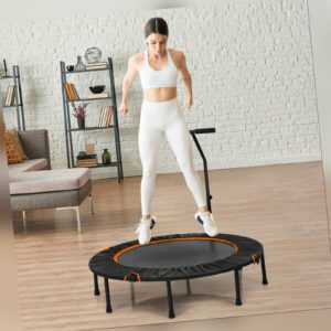 φ120 cm Mini Trampolin faltbar Fitness Trampolin mit Griff Kindertrampolin 150kg