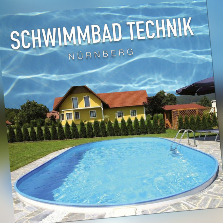 Pool OVAL Becken 6,23 x 3,6 x 1,2m Stahlwand Schwimmbecken