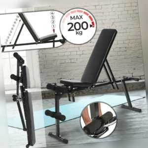 Physionics® Hantelbank Klappbar Verstellbar Schrägbank Flachbank Trainingsbank
