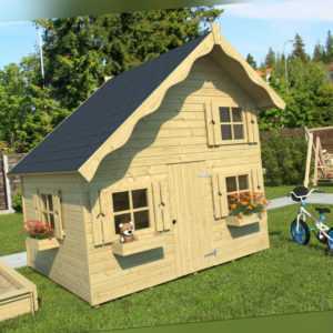 Kinderspielhaus TOM + Schlafboden Kinderhaus Holzhaus Spielhaus Gartenhaus Holz