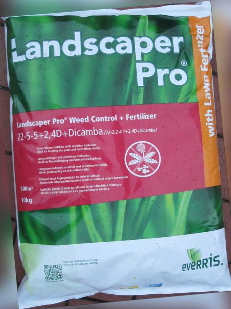 Landscaper pro Weed & Control Rasendünger mit Unkrautvernichter 2*10 Kilo 1000m²