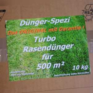 TURBO Rasendünger das Original Dünger für 500m² Langzeitwirkung NEU +1kg Gratis