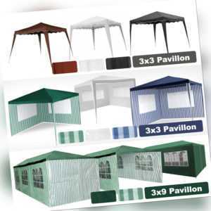 Pavillon Gartenzelt 3x3m,3x3 Falt 3x9m Partyzelt Pavillion mit Seiten Bierzelt