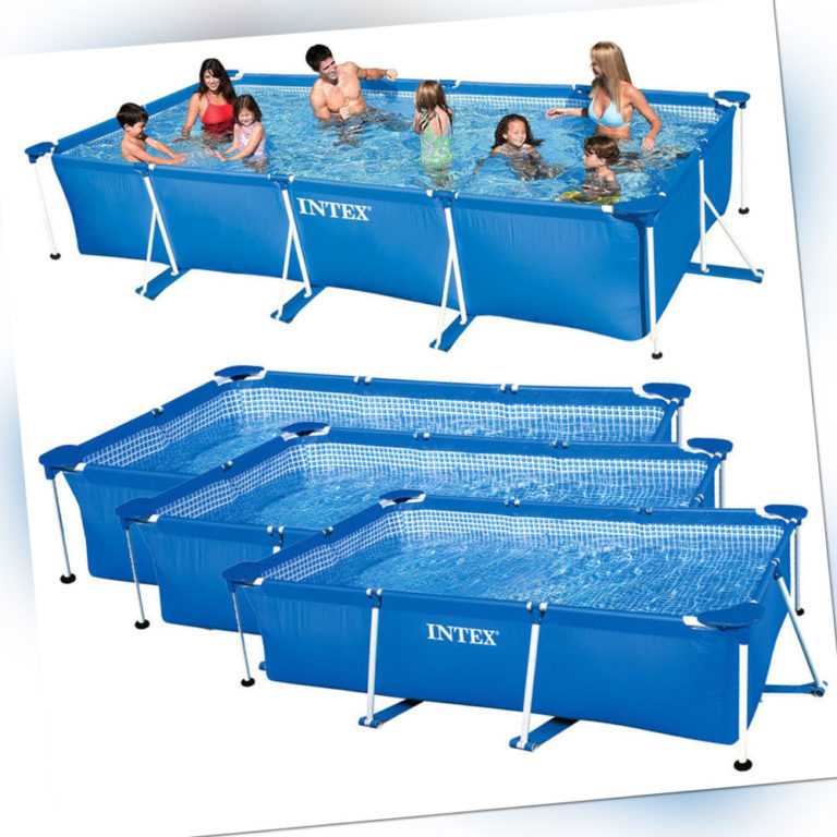 INTEX Family Swimming Pool Frame Rechteck Schwimmbecken Planschbecken