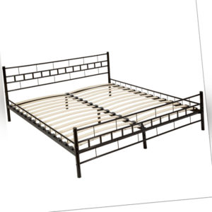 180x200 cm Schlafzimmerbett Bettgestell Metall Bett Doppelbett + Lattenrost