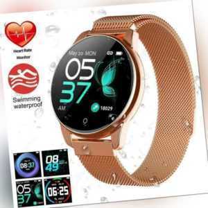 Damen Smartwatch Armband Pulsuhr Fitness Track Sport Fitnessuhr für iOS Android