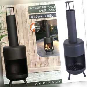 Terrassenkamin ∅30x105cm Terrassenofen Feuerstelle Garten Terrasse Kamin Eisen