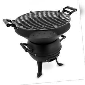 Gusseisen Holzkohlegrill Brindisi BBQ Barbeque +Belüftung Stand Grill Rost Ø35cm
