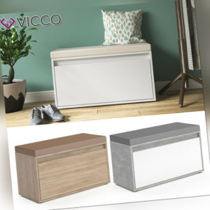 Sitzbank Schuhbank Sitztruhe Sonoma Schuhschrank Sitzfläche Stauraum Flur Vicco