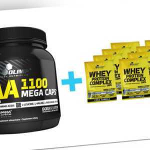 Olimp BCAA 1100 Mega Caps 300 Kapseln Aminosäuren Leucin Valin + 8 Gratis Proben