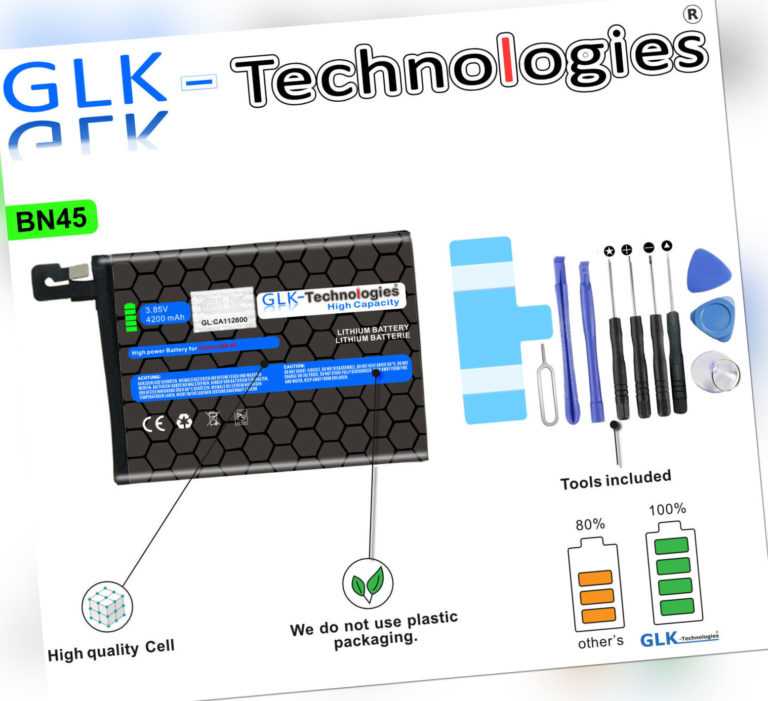GLK für Xiaomi Redmi Note 5 / Note 5 Pro ERSATZ Akku Batterie BN 45 2021 Bj TOP