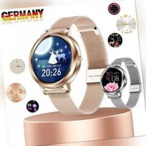 Damen Edelstahl Smartwatch Armband Herzfrequenz Monitor Fitness Tracker Sportuhr