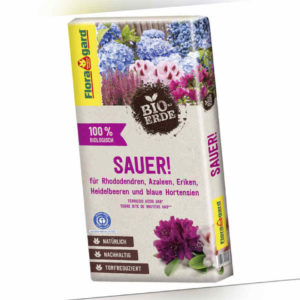 Floragard Bio Blumenerde Sauer 40 l Moorbeeterde Rhododendronerde Azaleenerde