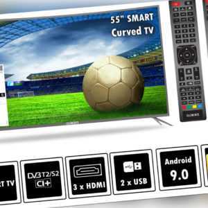 Elements Fernseher LED Android Smart Curved TV 55" Zoll 4K UltraHD DVB-T2/S2